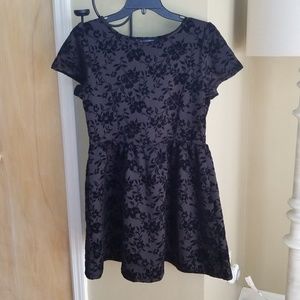 One Clothing Black Velvet Floral Dress
